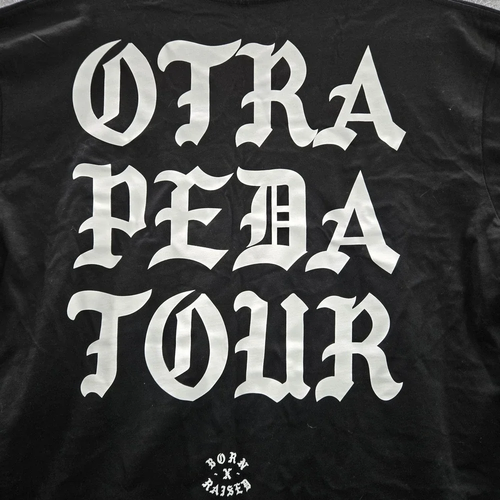 Born X Raised Men Shirt XL‎ Black Graphic Fuerza Regida Otra Peda Tour